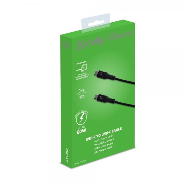 Cable USB-C/USB-C 60W 1m Black