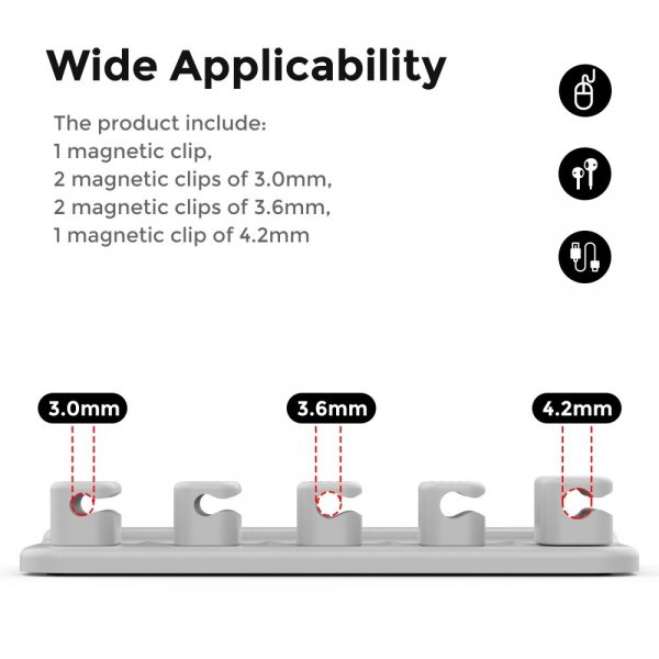 CableHolder WG104 Magnetic Grey