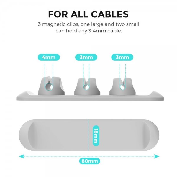 CableHolder WG15 Magnetic Grey