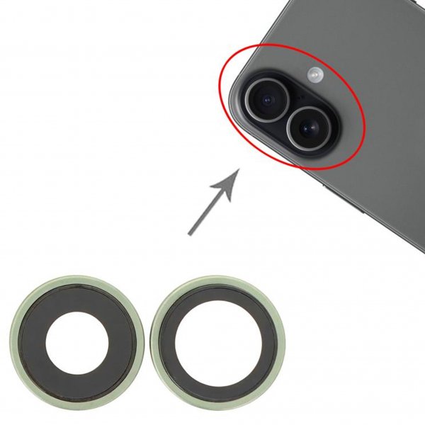 Camera lenses with frame for iPhone 17 - Green