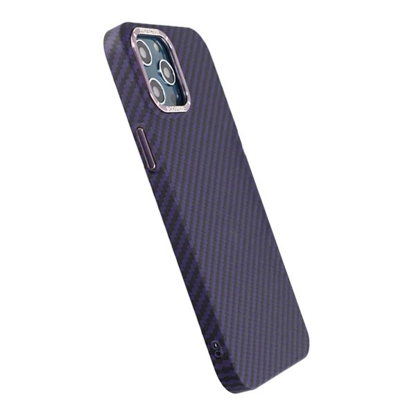 iPhone 12 Pro Max Case Carbon Fiber Pattern Purple