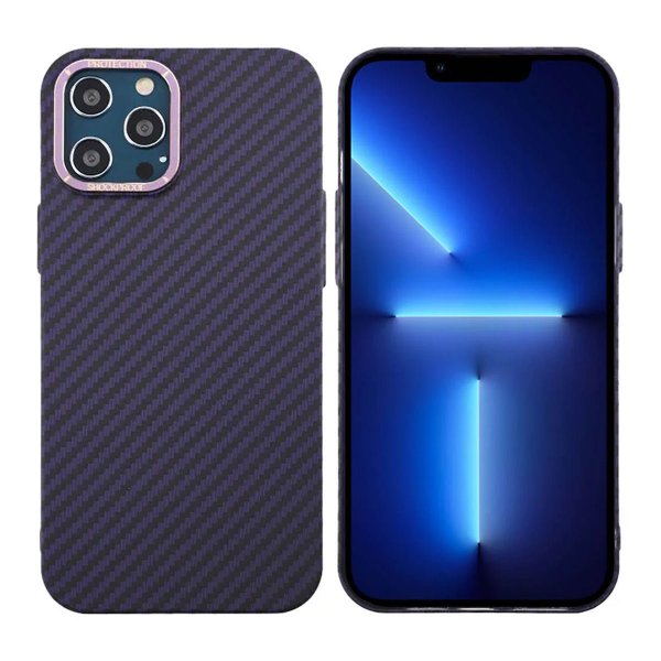 iPhone 12 Pro Max Case Carbon Fiber Pattern Purple