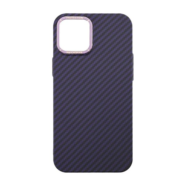 iPhone 12 Pro Max Case Carbon Fiber Pattern Purple