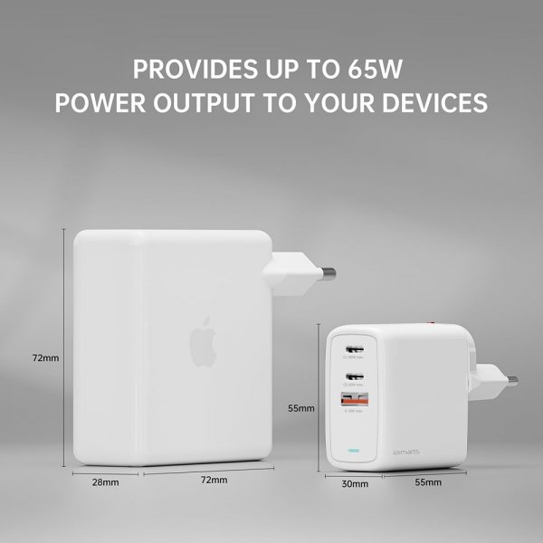 Charger GaN Flex 65W 2 USB-C+1 USB-A