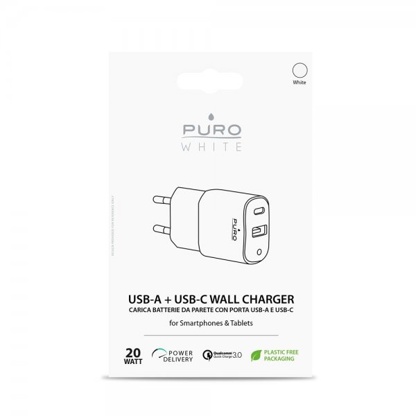 Charger USB-A + USB-C Wall Charger 20W