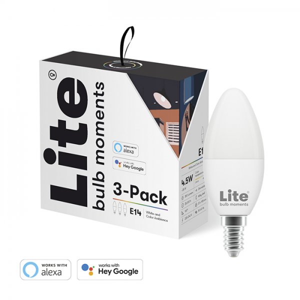 White & Color Ambience (RGB) E14 Lamp - 3-Pack