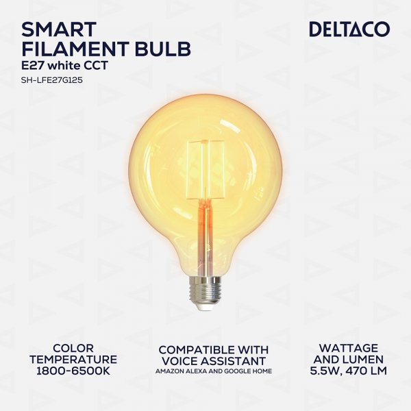 LED Bulb Filament E27 WiFi G125 5.5W