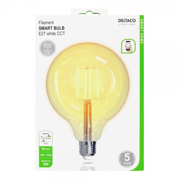 LED Bulb Filament E27 WiFi G125 5.5W