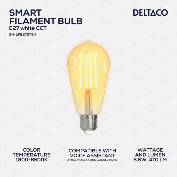 LED Filament Bulb E27 WiFi ST64 5.5W