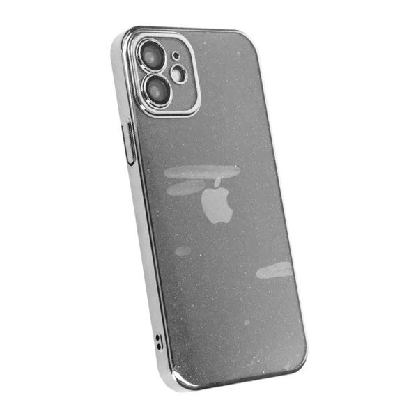 iPhone 12 Case Glitter Transparent Shockproof Silver