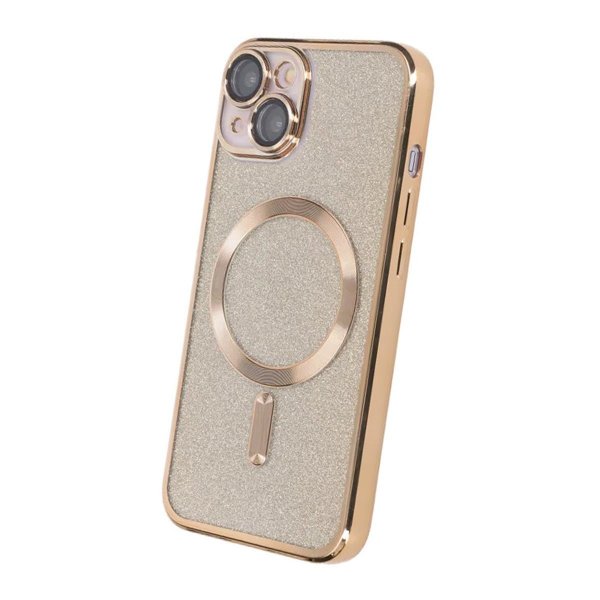 iPhone 13 Case Glitter Transparent MagSafe Gold
