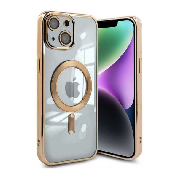 iPhone 13 Case Glitter Transparent MagSafe Gold