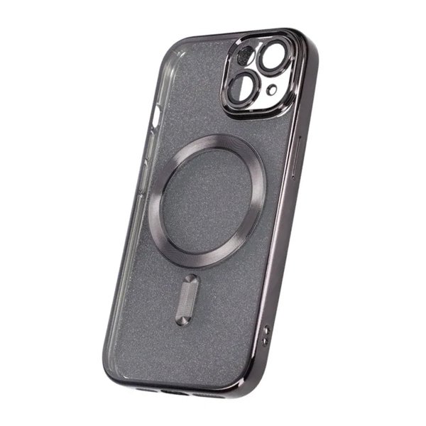 iPhone 13 Case Glitter Transparent MagSafe Black