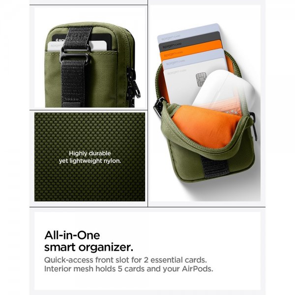 MagSafe Bag Portable Organizer Pouch Snap Zip MagFit Olive Green