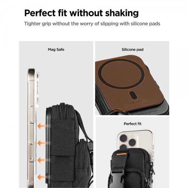MagSafe Bag Portable Organizer Pouch Snap Zip MagFit Black