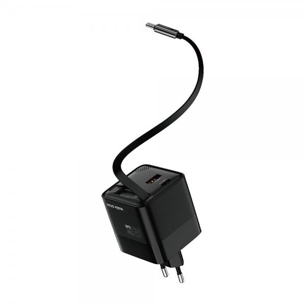 Charger with Display GaN 65W Built-In USB-C Cable