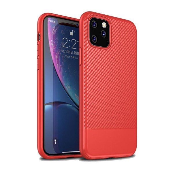 iPhone 11 Pro Max Case Carbon Fiber Pattern Red