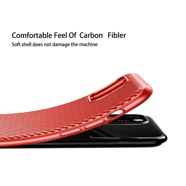 iPhone 11 Pro Max Case Carbon Fiber Pattern Red
