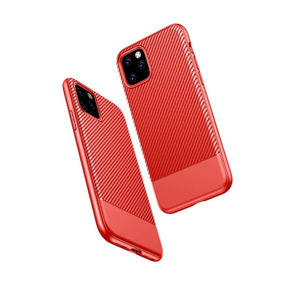 iPhone 11 Pro Max Case Carbon Fiber Pattern Red