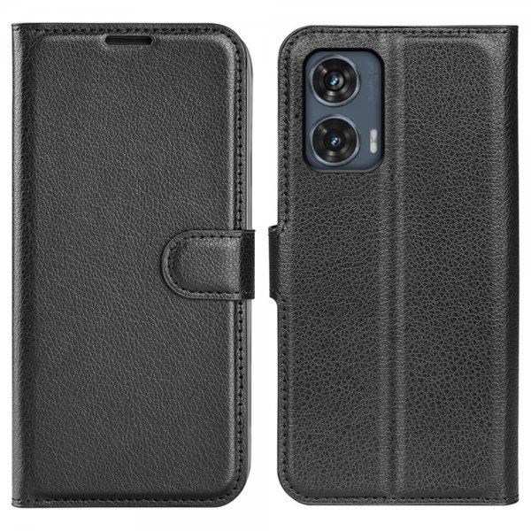 Motorola Edge 50 Fusion Cover Litchi Black