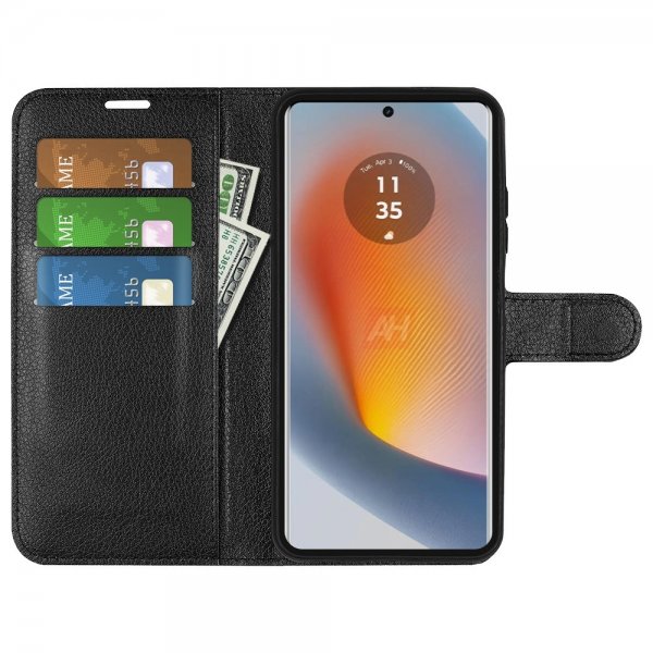 Motorola Edge 50 Fusion Cover Litchi Black