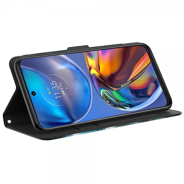 Motorola Moto e22i Cover Print Blue Marble