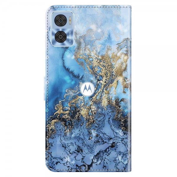 Motorola Moto e22i Cover Print Blue Marble