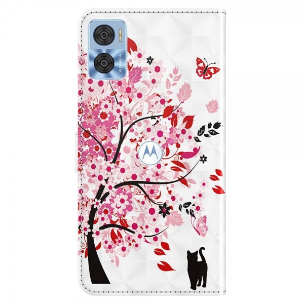 Motorola Moto e22i Cover Print Cat and Tree