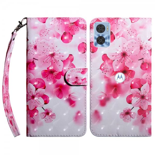 Motorola Moto e22i Cover Print Red Flowers