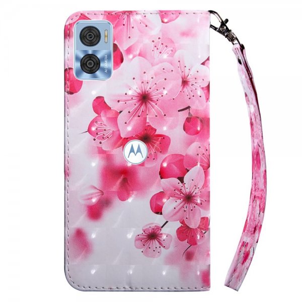 Motorola Moto e22i Cover Print Red Flowers