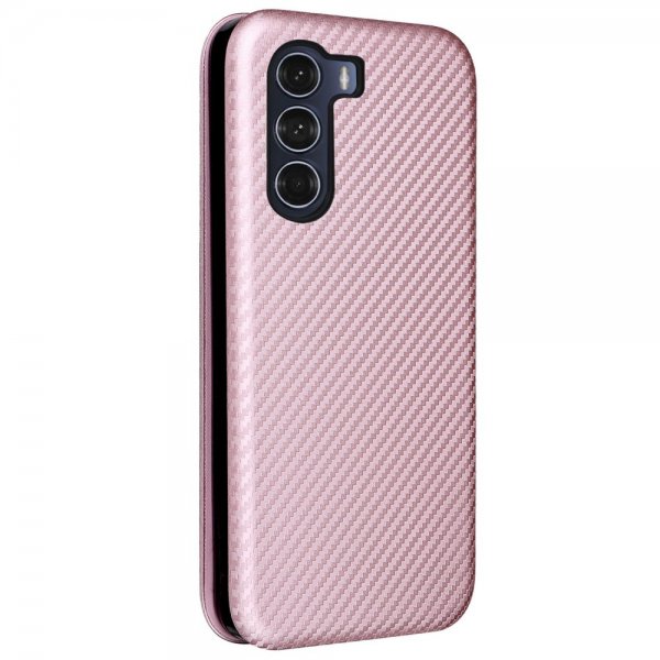 Motorola moto g200 5G Cover Carbon Fiber Texture Rose Gold