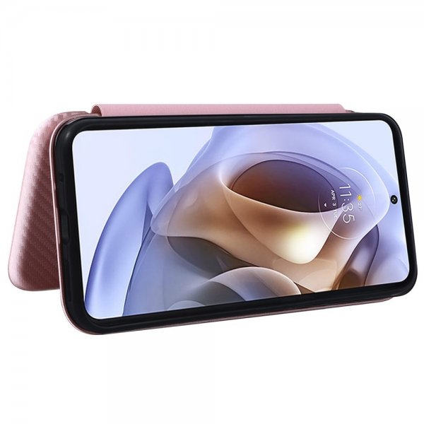 Motorola moto g200 5G Cover Carbon Fiber Texture Rose Gold