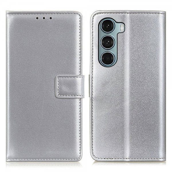 Motorola moto g200 5G Cover Leather texture Silver