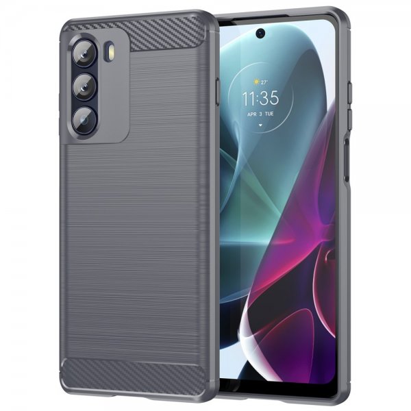 Motorola moto g200 5G Case Brushed Carbon fiber texture Grey
