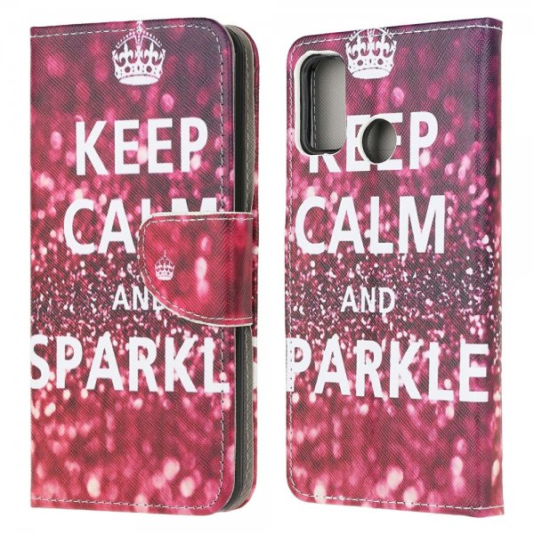 Motorola Moto G30 Cover Print Keep Calm and Sparkle