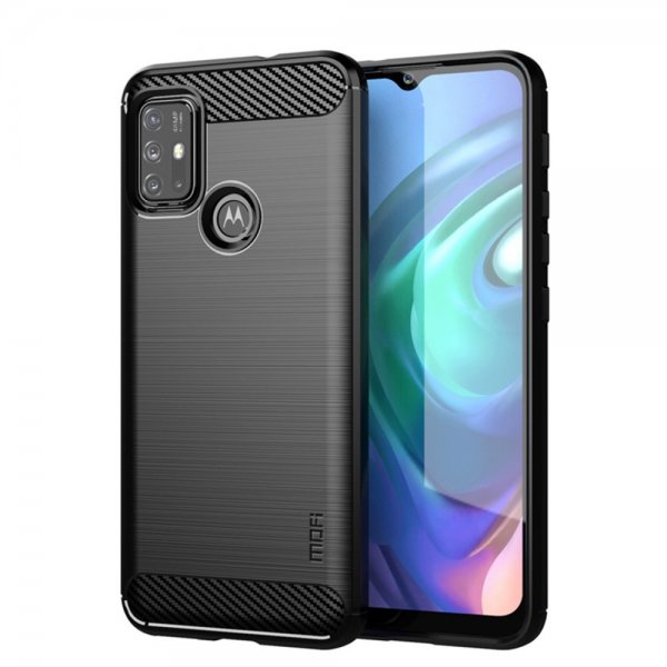 Motorola Moto G30 Case Brushed Carbon fiber texture Black