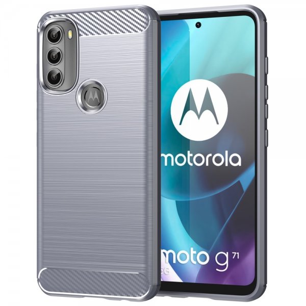 Motorola moto g71 5G Case Brushed Carbon fiber texture Grey
