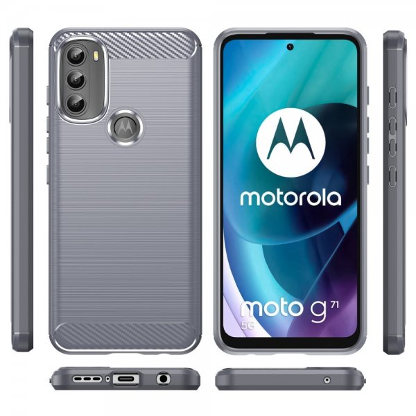 Motorola moto g71 5G Case Brushed Carbon fiber texture Grey