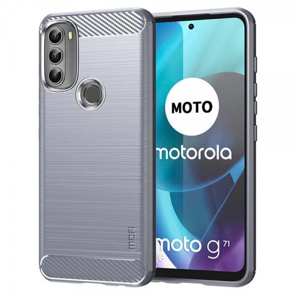 Motorola moto g71 5G Case Brushed Carbon fiber texture Grey