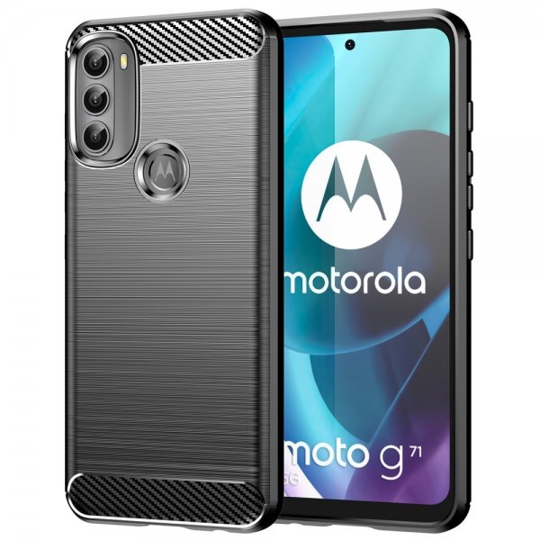 Motorola moto g71 5G Case Brushed Carbon fiber texture Black