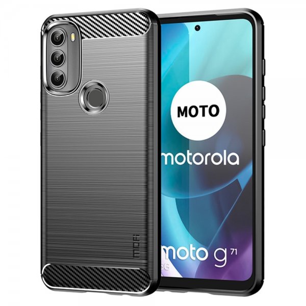 Motorola moto g71 5G Case Brushed Carbon fiber texture Black