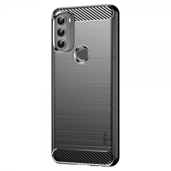 Motorola moto g71 5G Case Brushed Carbon fiber texture Black