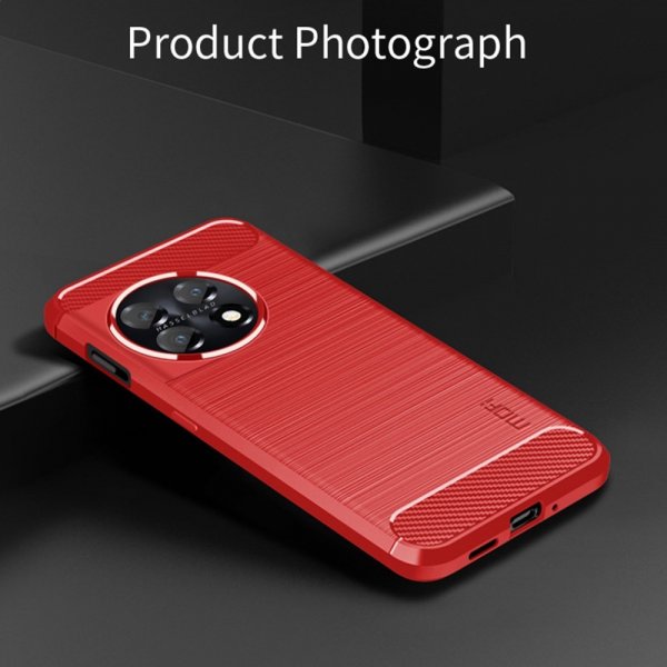 OnePlus 11 Case Brushed Carbon fiber texture Red