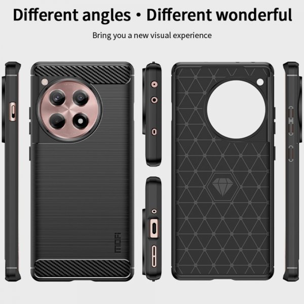 OnePlus 12R Case Brushed Carbon fiber texture Blue