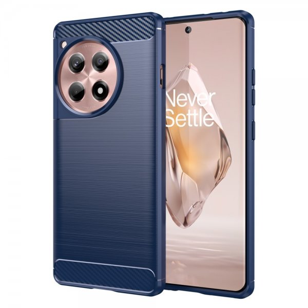 OnePlus 12R Case Brushed Carbon fiber texture Blue