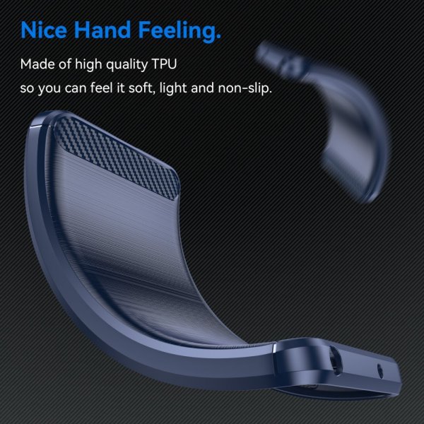 OnePlus 12R Case Brushed Carbon fiber texture Blue