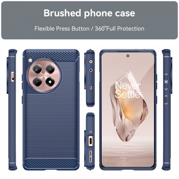OnePlus 12R Case Brushed Carbon fiber texture Blue