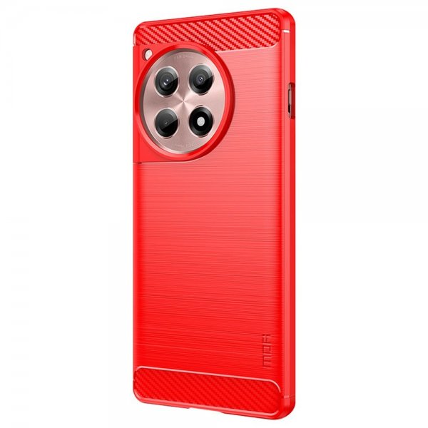 OnePlus 12R Case Brushed Carbon fiber texture Red