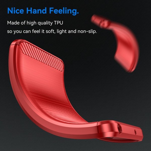 OnePlus 12R Case Brushed Carbon fiber texture Red