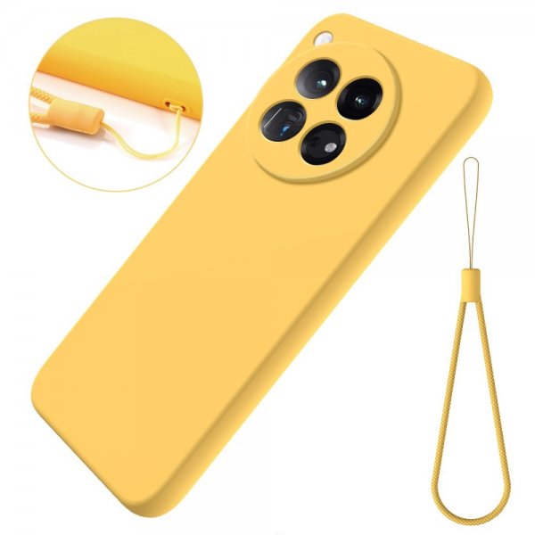 OnePlus 12R Case with Strap Silicone Yellow